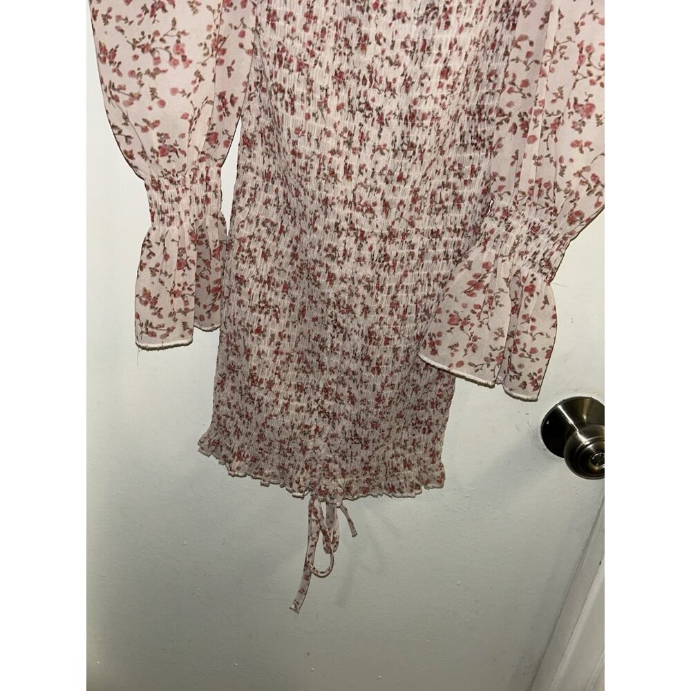 Princess Polly Smocked Puff Sleeve Cottagecore Boho Chic Bodycon Dress Size 2 - Picture 3 of 6